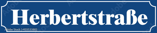 Straßenschild Herbertstraße in Hamburg
