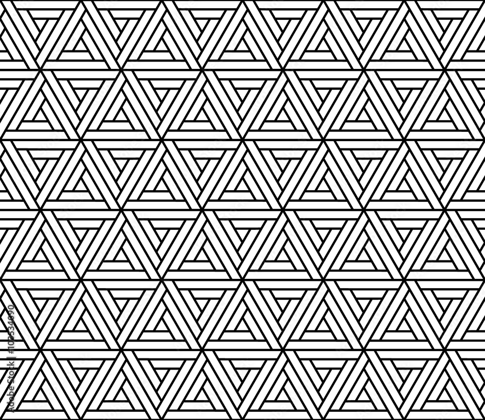 Vector modern seamless sacred geometry pattern hexagon, black and white abstract geometric background, pillow print, monochrome retro texture, hipster fashion design