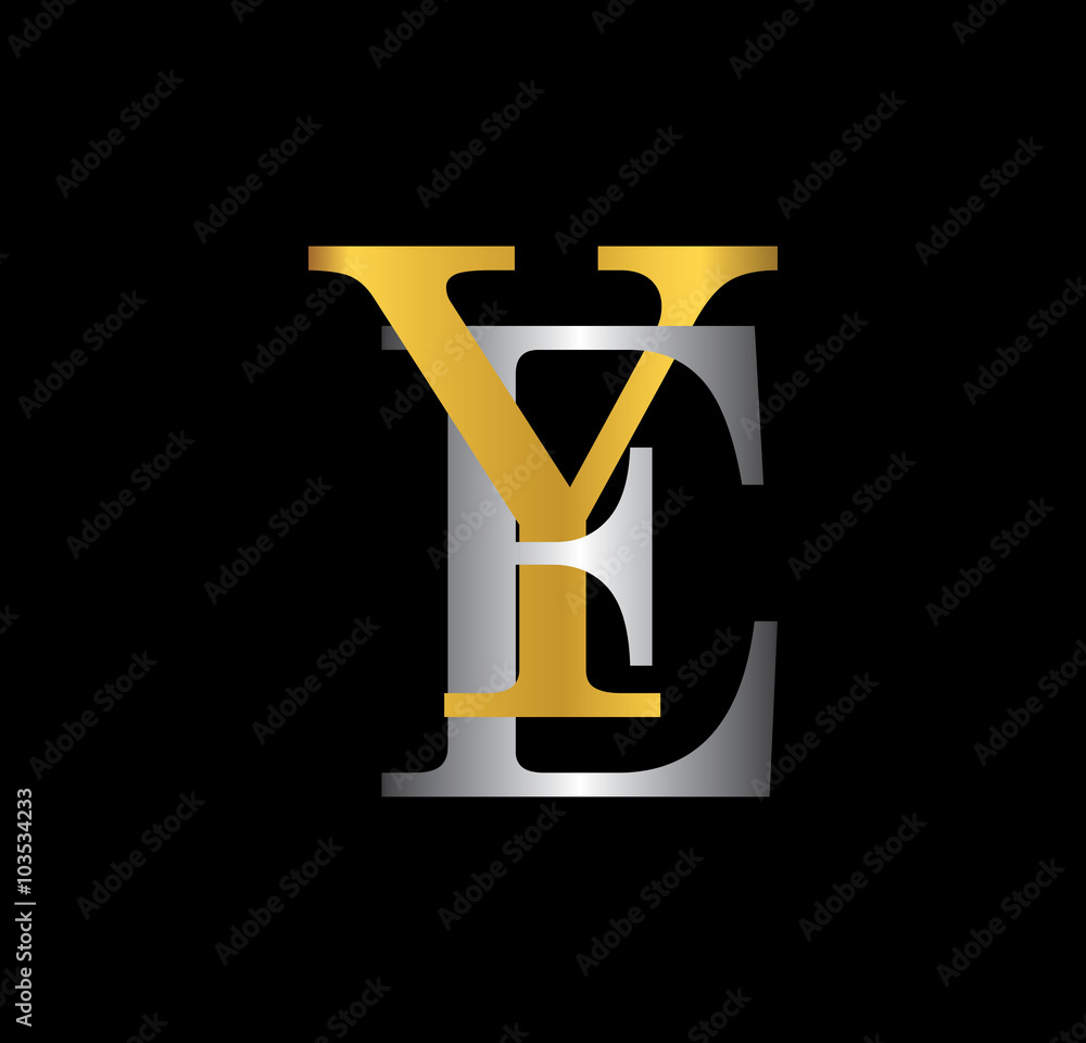 YE initial letter with gold and silver YE initial letter with gold and silver