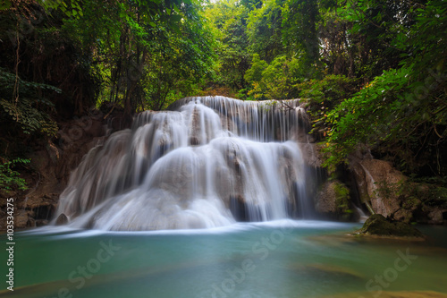 waterfall huay mae khamin in Kanchanaburi province Thailand