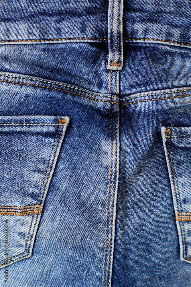 Fototapeta premium blue denim texture with pocket