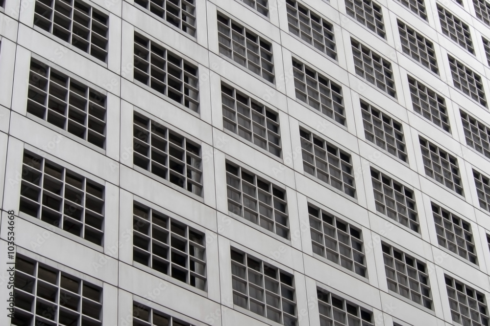Perspective and underside angle view pattern of office building windows background. Perspective and underside angle view pattern of office building windows background.