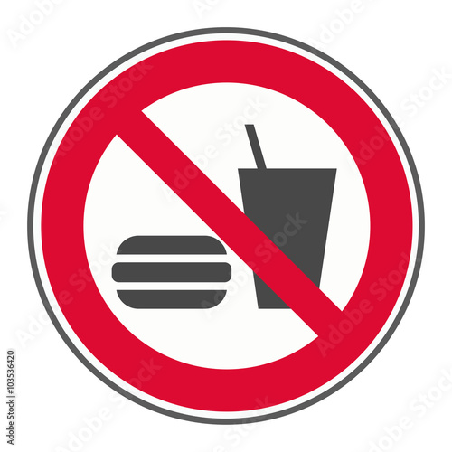 Schild Verbot Essen und Trinken 