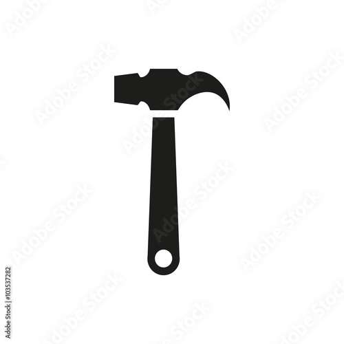 Simple hand saw isolated symbol. Tools carpenter, repairmen. Sawing. Black icon on white background, minimal design.