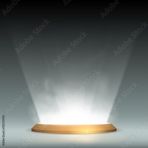 Pedestal with light hologram effect