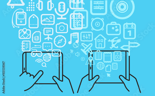 Different hand-drawn doodle elements pattern. Abstract seamless