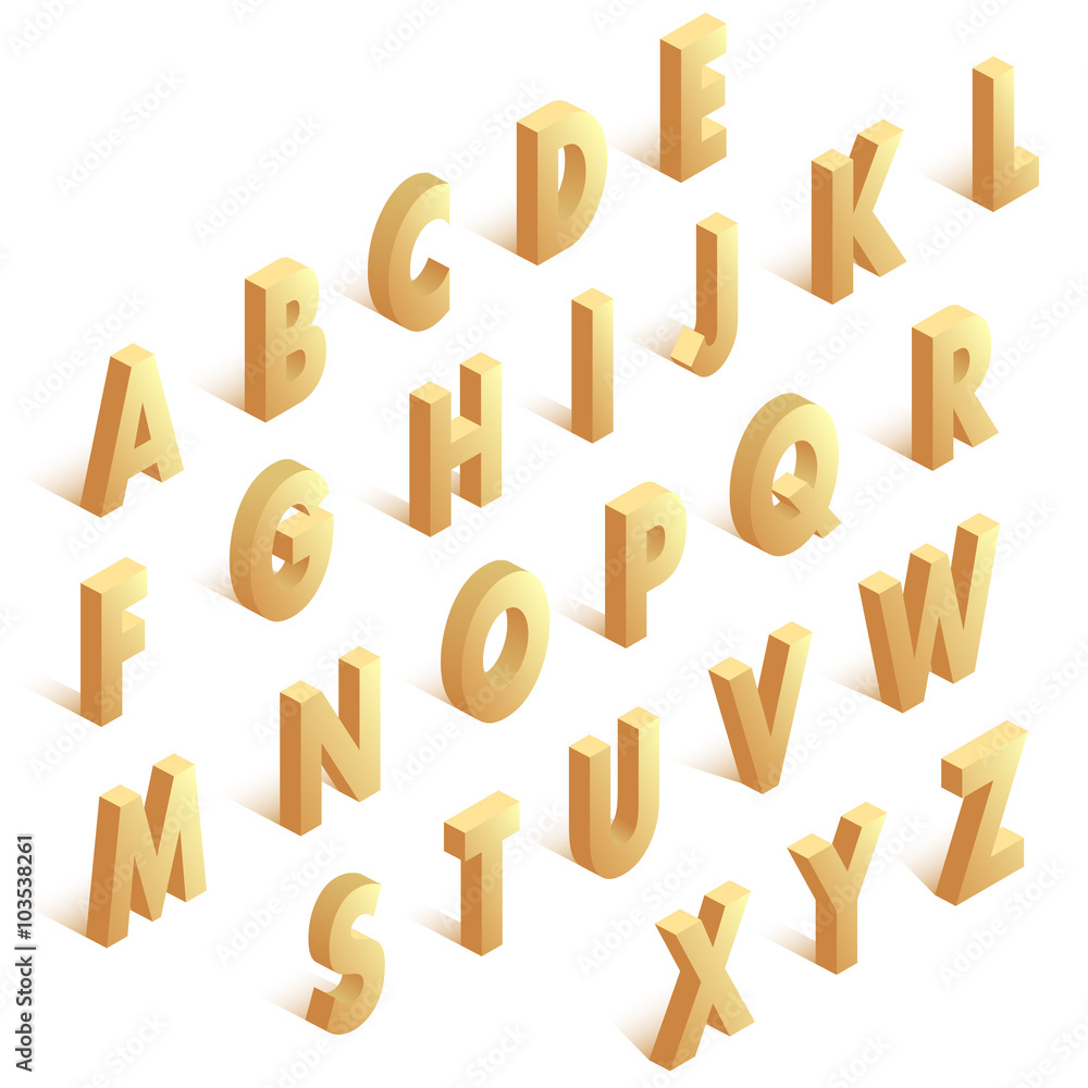 Isometric golden alphabet