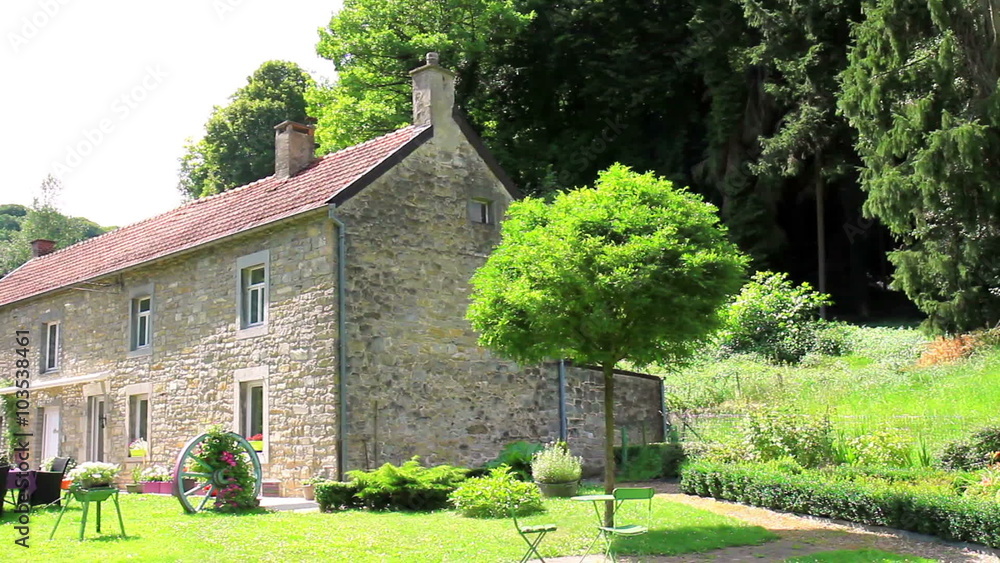 Courtyard in the Belgian village. Courtyard in the Belgian village.