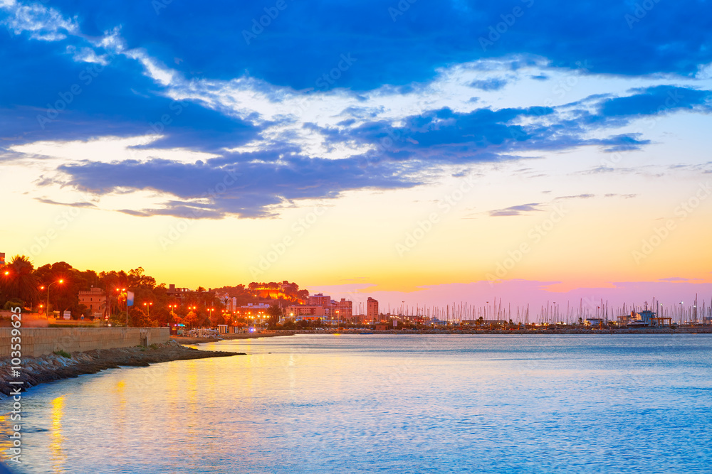Denia sunset las Rotas in Mediterranean Spain
