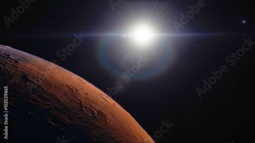 Fototapeta Naklejka Na Ścianę i Meble -  Procedural generated image of Mars