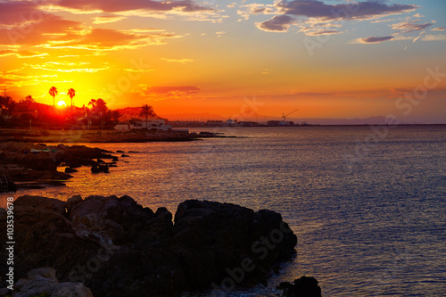 Denia sunset las Rotas in Mediterranean Spain photo