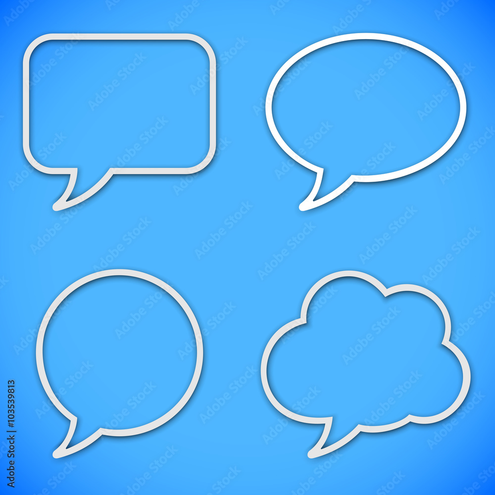 Thin Line Speech Bubbles Thin Line Speech Bubbles