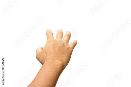 back men hand isolated on white background
