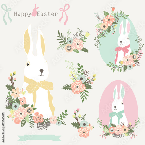 Floral Easter Bunny