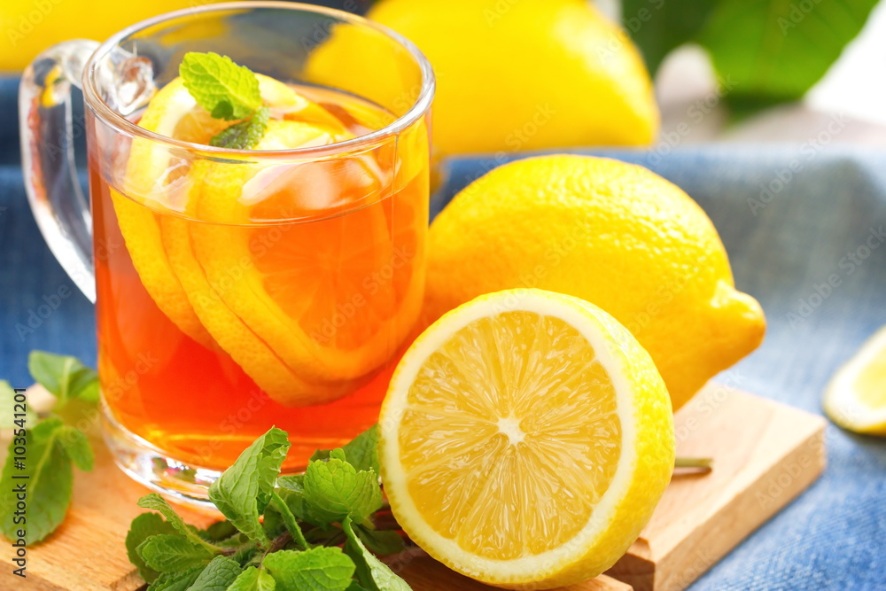 Tea with lemon and mint Tea with lemon and mint