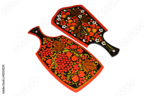 Деревянная посуда с хохломой