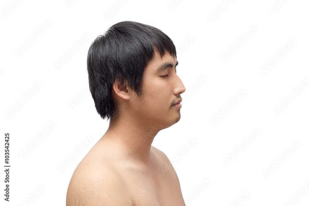 asia men meditating isolated on white background asia men meditating isolated on white background