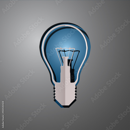 vector illustration of lightbulb, cut paper lightbulb, lightbulb design, lightbulb concept, idea lightbulb