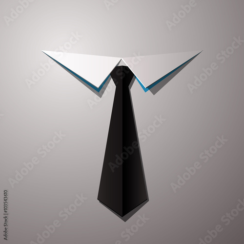 vector illustration of tie and shirt, job design, office worker concept, cut paper