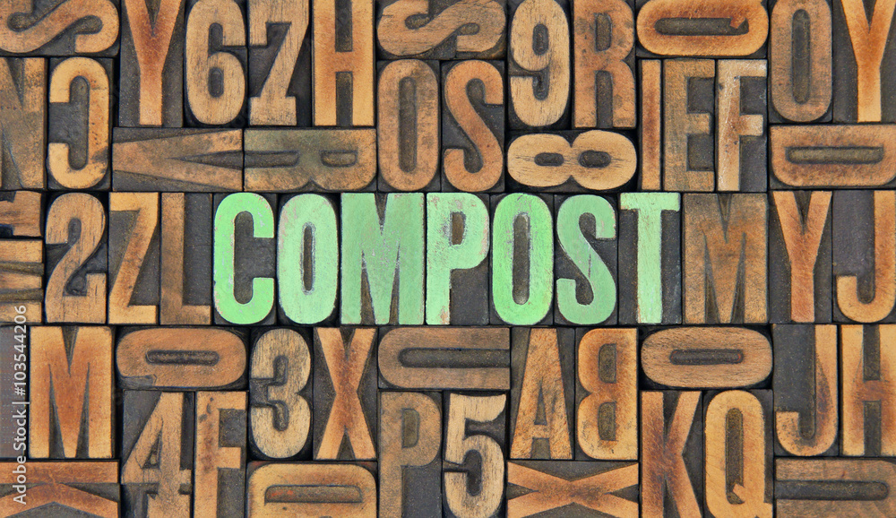 Compost / caracteres d'imprimerie en bois Compost / caracteres d'imprimerie en bois