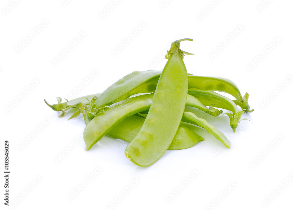 Snow peas isolated on white background Snow peas isolated on white background