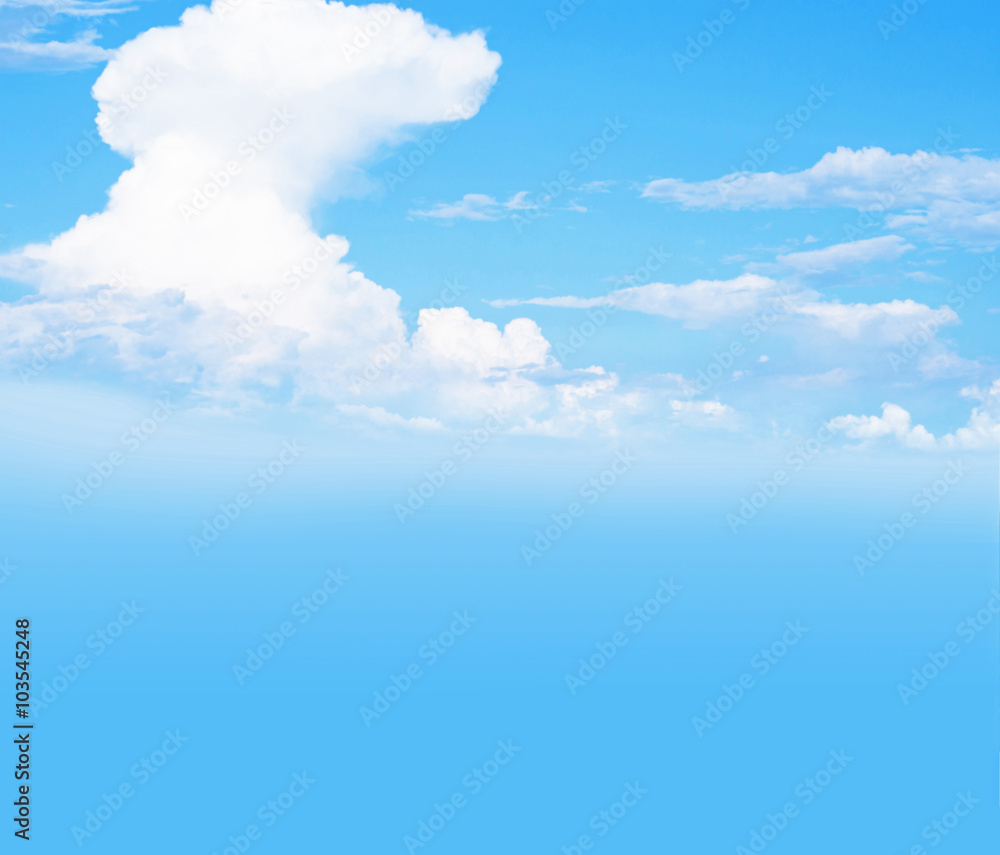 Obraz premium Clear blue sky and clouds with copy space