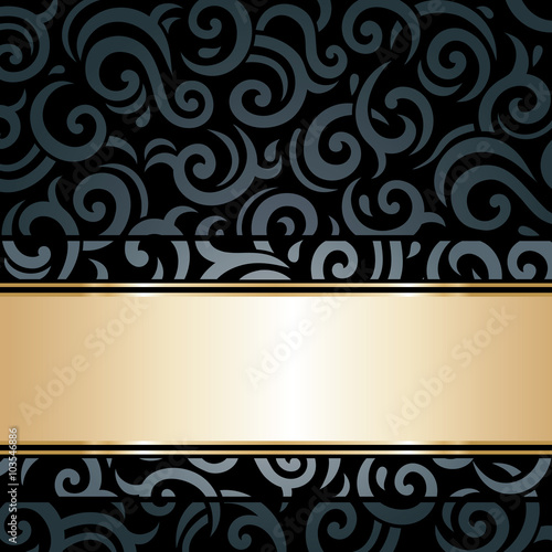 Black & gold luxury vintage wallpaper background