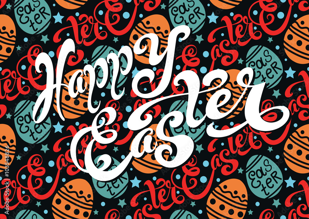 Fototapeta premium easter, easter sunday, easter day, easter background, easter card, happy easter, vector, text, retro 