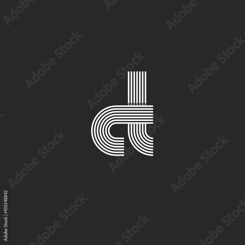 Symbol mockup letters CT logo monogram, C combination T thin line overlapping style, modern design element business card emblem