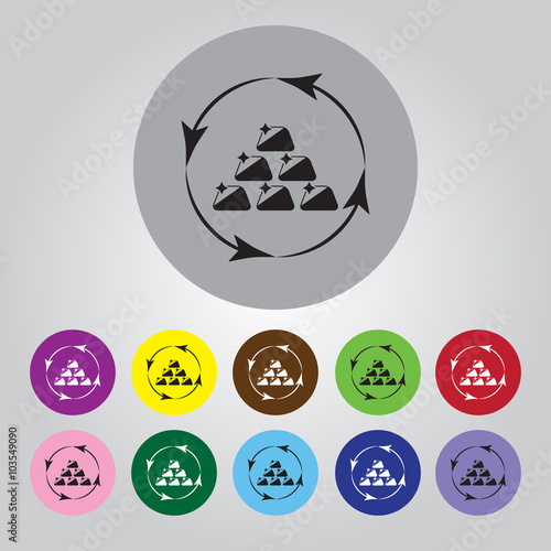 Gold bullions icon