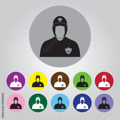 Police cadet Vector icon