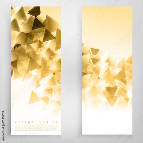 Vector banners and triangles. 
