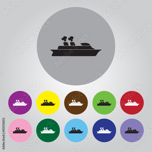 Cruise sea ship - Vector icon