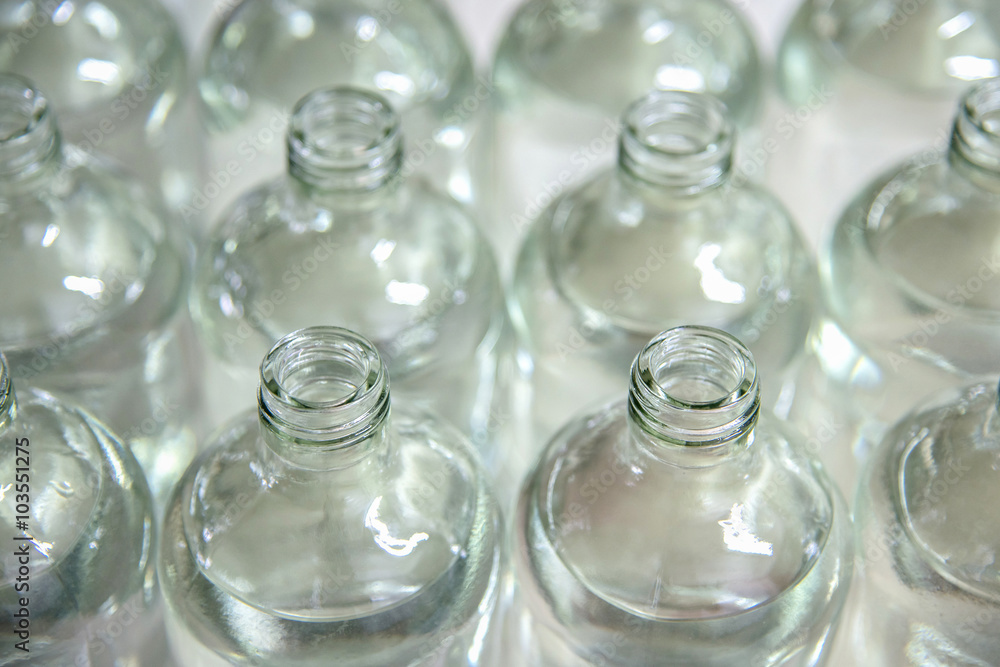 Clear Glass Bottle fill with Liquid Clear Glass Bottle fill with Liquid
