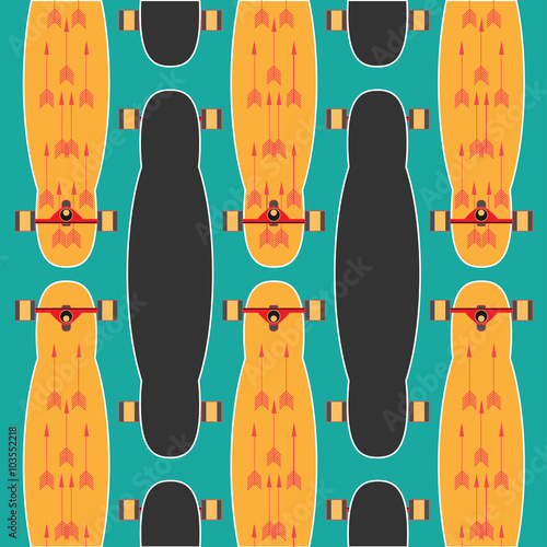 longboard poster on a colored background