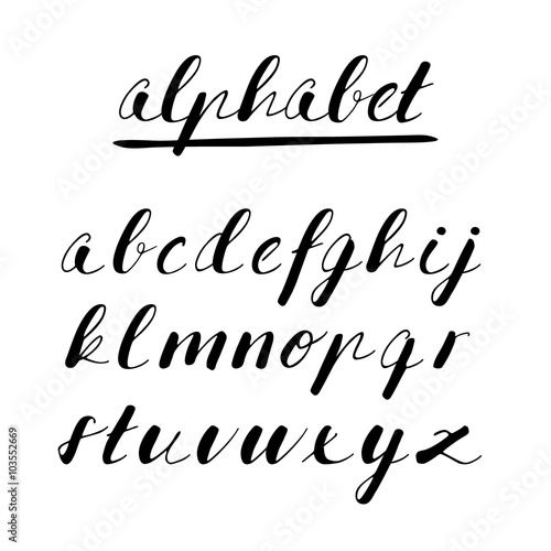 Hand drawn vector alphabet, font, isolated letters written with marker or ink