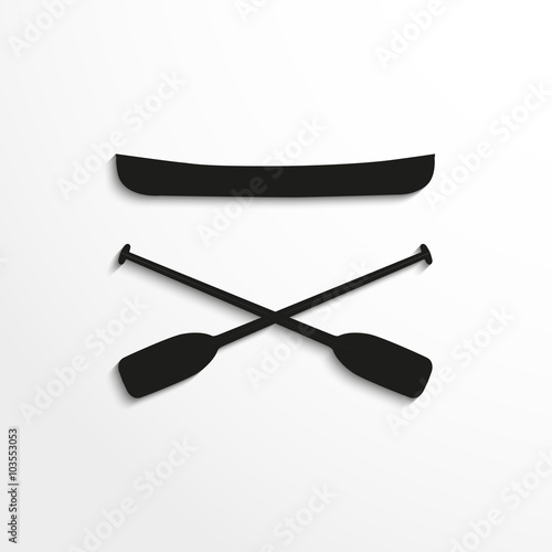 Sports symbols. Kayaking. Vector icon.
