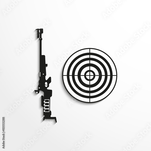 Sport signs. Skeet shooting. Vector icon.