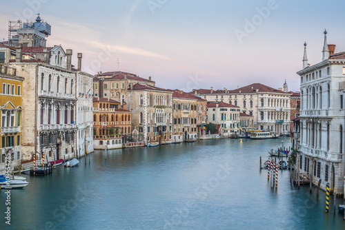 Typical old houses along Grand Channel (Canal Grande) at morning, Venice (Venezia), Italy, Europe 