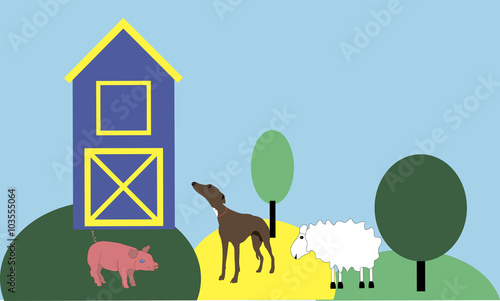 Farm life with animals