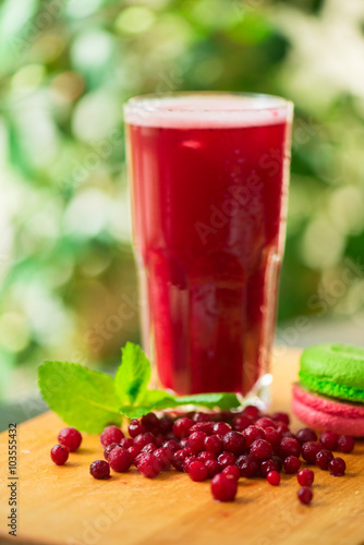 fruit drink with cranberries