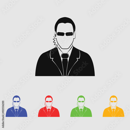 Bodyguard agent man simple icon