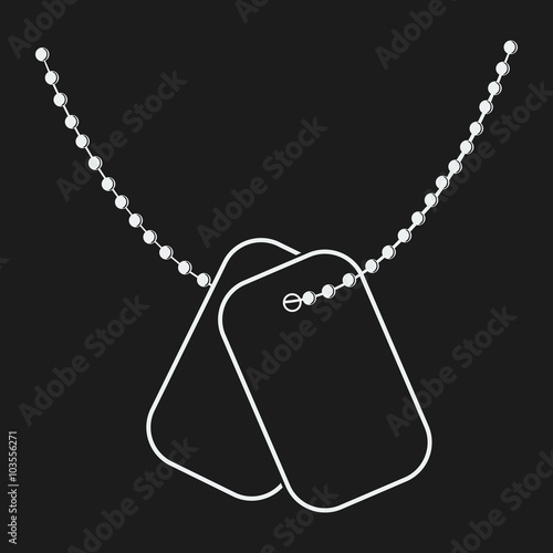 Dog Tags with Chain Vector Icon