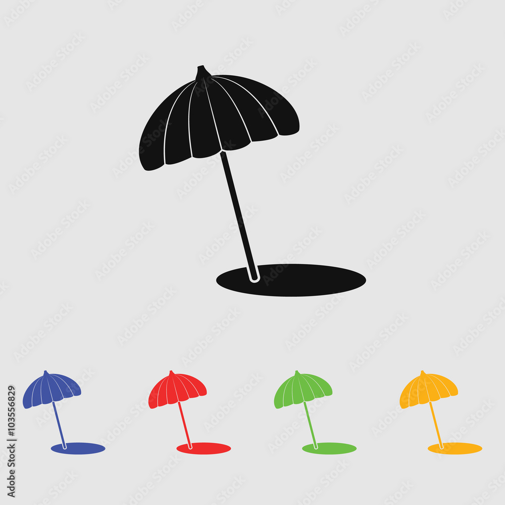Beach umbrella vector icon