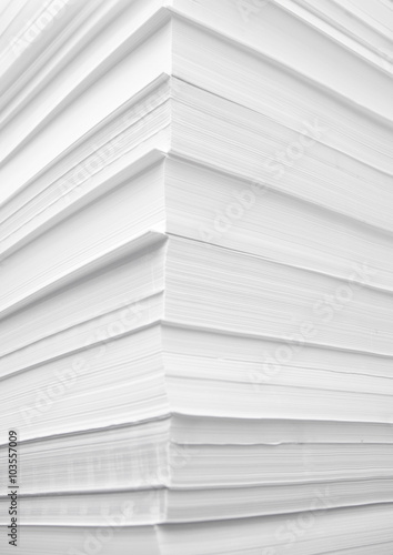 A pile of white paper