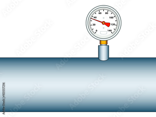 Manometer on pipe photo