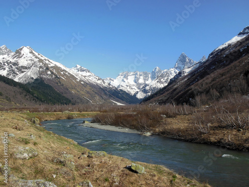 Fototapeta Naklejka Na Ścianę i Meble -  A valley of the river Klukhor, Caucasus 1