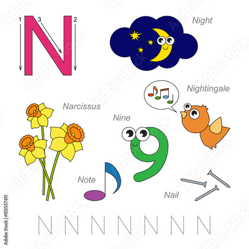 Pictures for letter N