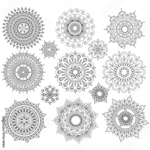 Set of Round Ornament Patterns