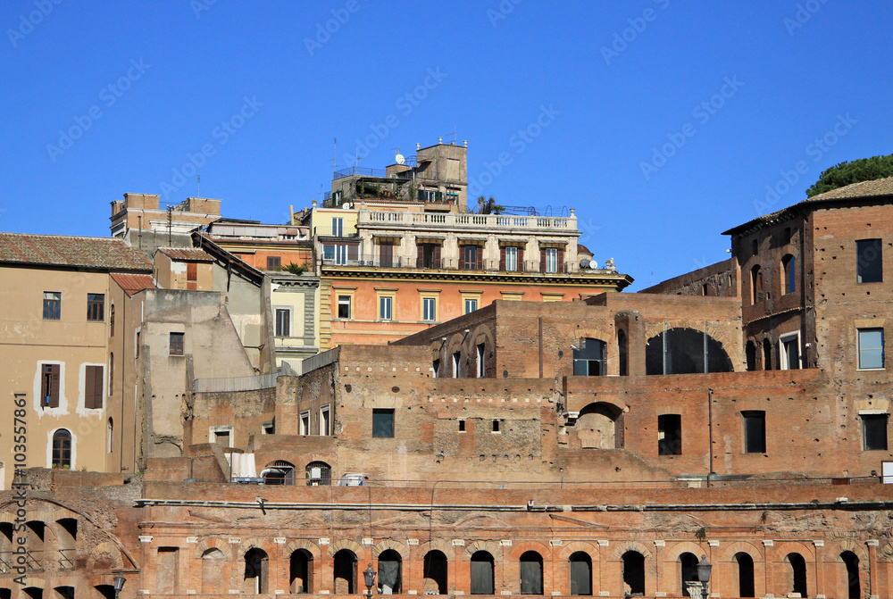 ROME, ITALY - DECEMBER 21, 2012: The Trajan's Forum (Foro Di Traiano) in Rome, Italy.